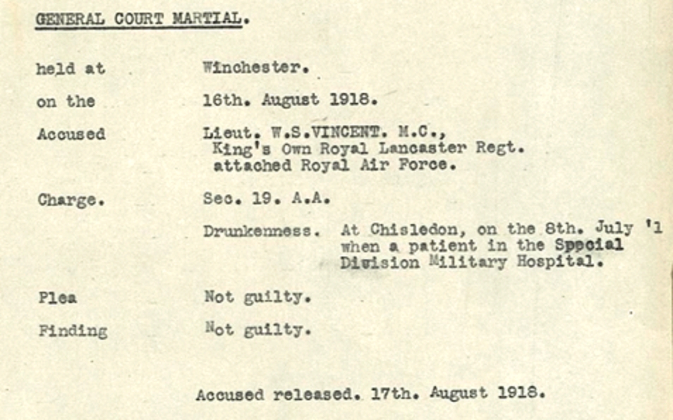William found NOT GUILTY at Court Martial